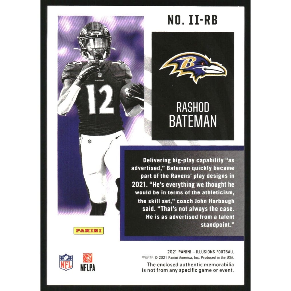 2021 Panini Illusions Instant Impact Jerseys #10 Rashod Bateman