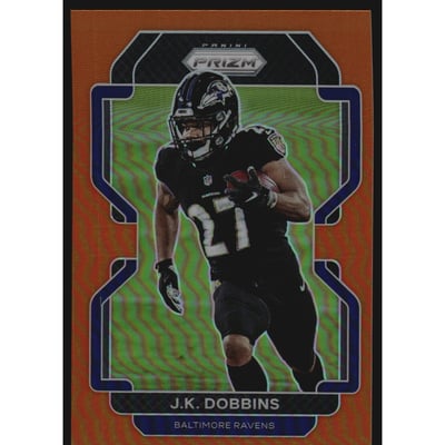2021 Panini Prizm Prizms Orange #283 J.K. Dobbins