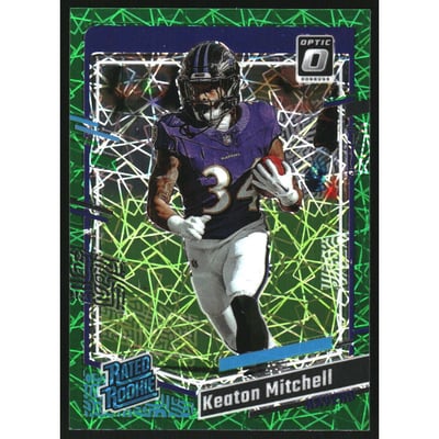 2023 Donruss Optic Green Velocity #207 Keaton Mitchell RR
