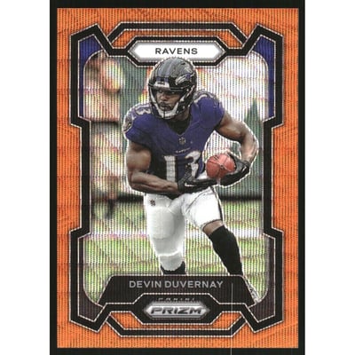 2023 Panini Prizm Prizms Orange Wave #23 Devin Duvernay