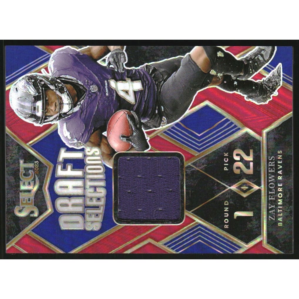 2023 Select Draft Selections Memorabilia Prizm Red #9 Zay Flowers