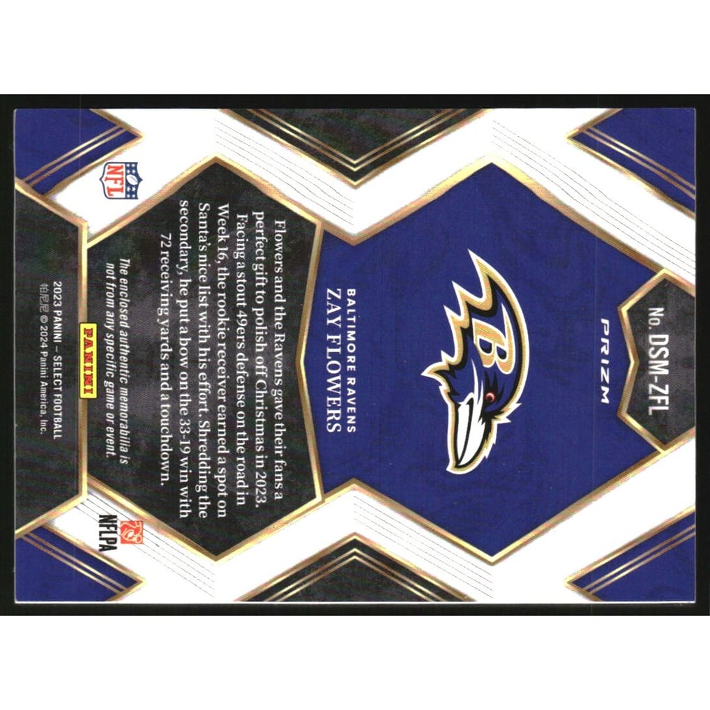 2023 Select Draft Selections Memorabilia Prizm Red #9 Zay Flowers