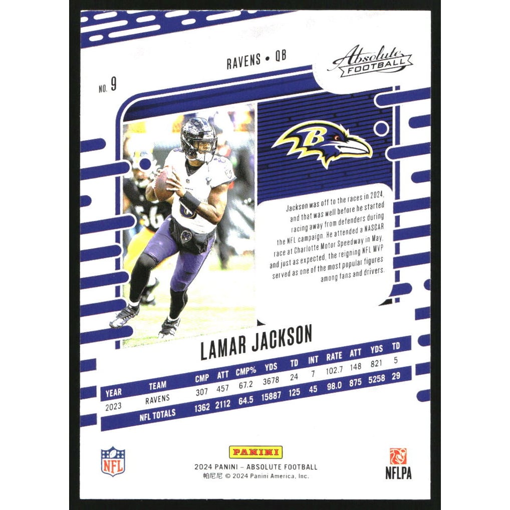 2024 Absolute Green #9 Lamar Jackson