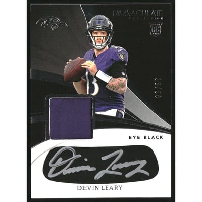2024 Immaculate Collection Immaculate Rookie Eye Black Jersey Autographs #41 Devin Leary