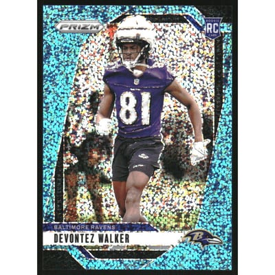 2024 Panini Prizm Prizms Blue Sparkle #328 Devontez Walker