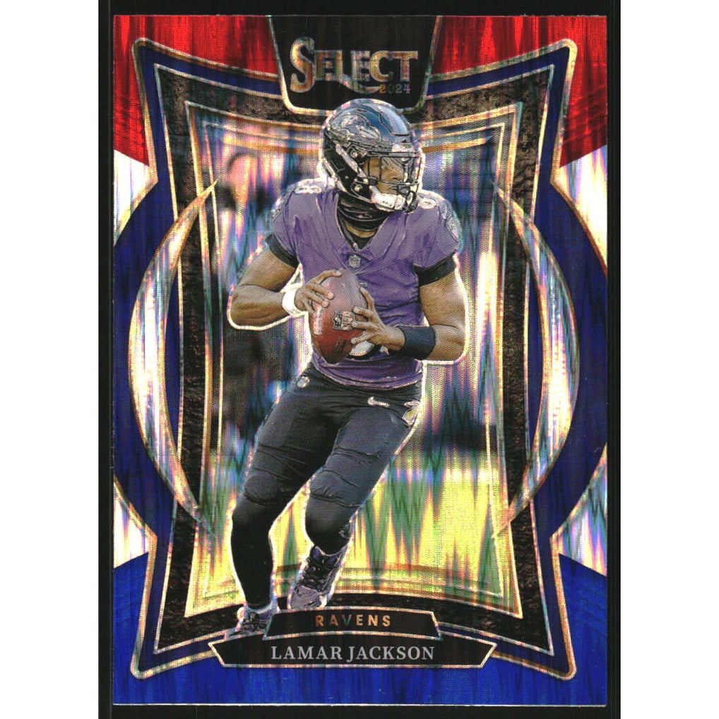 2024 Select Prizm Red and Blue Shock #35 Lamar Jackson