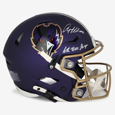 Anquan Boldin Baltimore Ravens Autographed Fanatics Authentic Riddell 2024 Alternate SpeedFlex Authentic Helmet with "SB XLVII Champs" Inscription