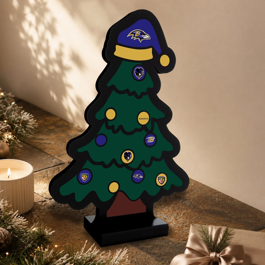 Baltimore Ravens 12" Christmas Tree LED Infinity Light
