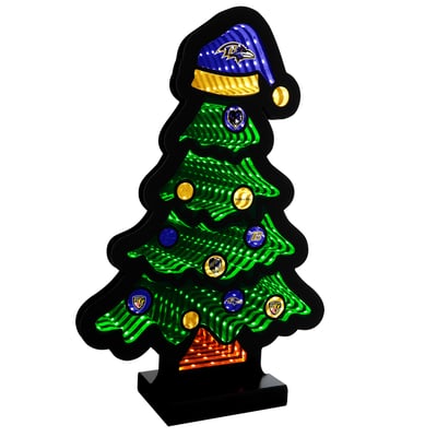 Baltimore Ravens 12" Christmas Tree LED Infinity Light