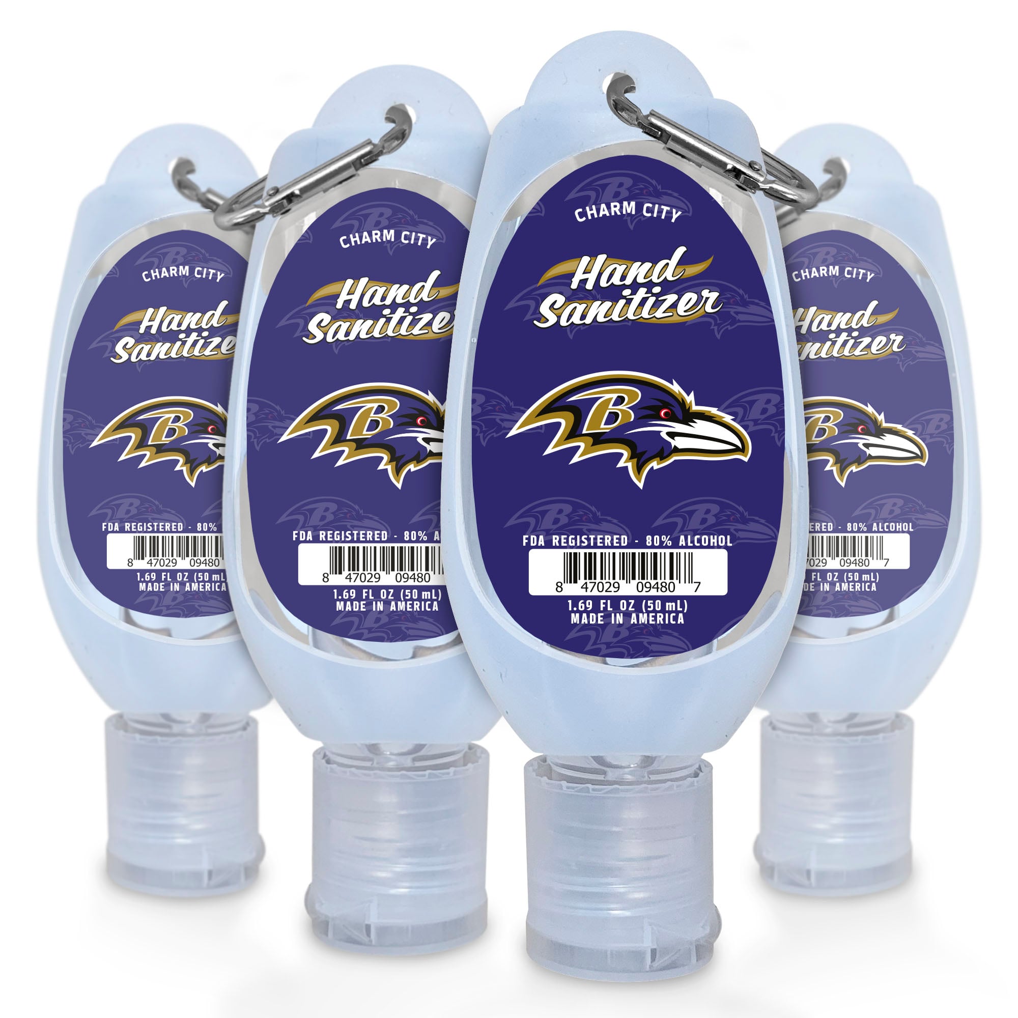 Baltimore Ravens 1.69oz. Keychain Sanitizer 4-Pack