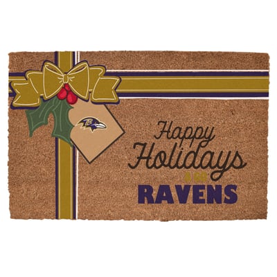 Baltimore Ravens 20" x 30" Holiday Gift Wrap Coir Door Mat
