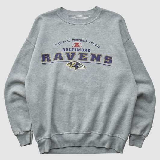 Baltimore Ravens 2000s Pullover Sweatshirt - Heather Gray - M by Fanatics Real Vintage