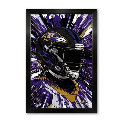 Baltimore Ravens 27" x 39" Framed Football Helmet Hyper Speed Art Print
