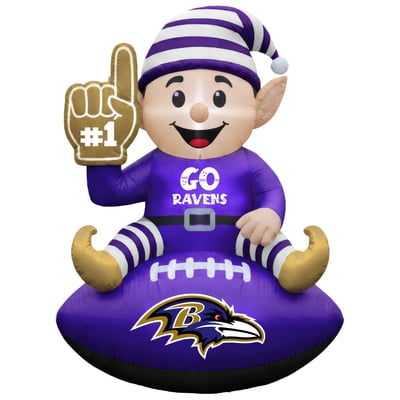 Baltimore Ravens 4' Elf on a Football Outdoor Yard Inflatable