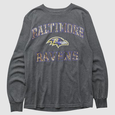 Baltimore Ravens Majestic 2010s Long Sleeve T-shirt - Charcoal - S by Fanatics Real Vintage