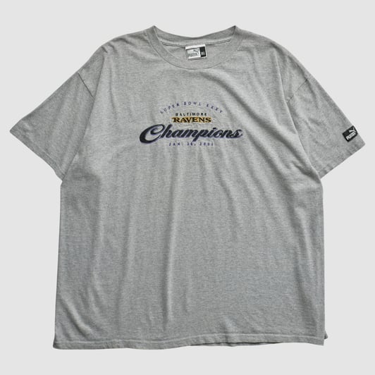 Baltimore Ravens Puma 2001 T-shirt - Heather Gray - 2XL by Fanatics Real Vintage