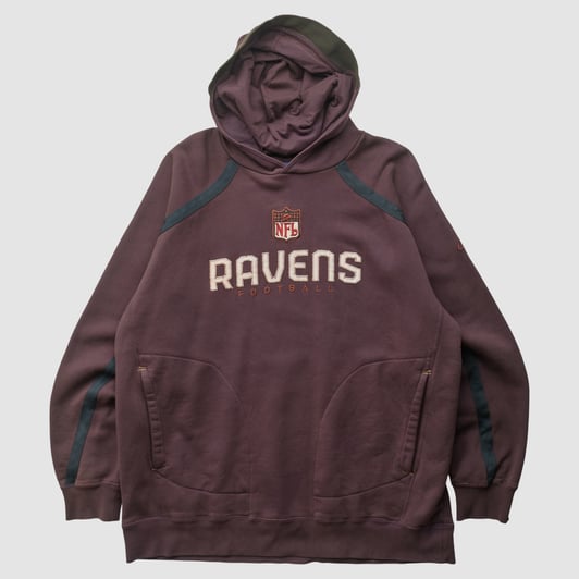 Baltimore Ravens Reebok 2000s Hooded Pullover Sweatshirt - Maroon - 3XL by Fanatics Real Vintage