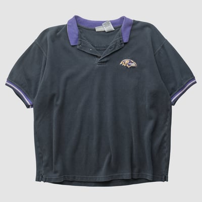Baltimore Ravens The Edge 90s Polo - Black - 2XL by Fanatics Real Vintage