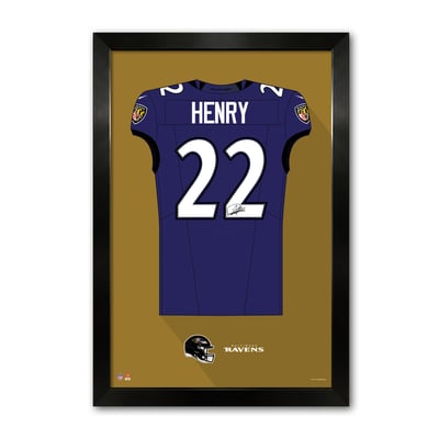 Derrick Henry Baltimore Ravens 14" x 20" Framed Jersey Art Print