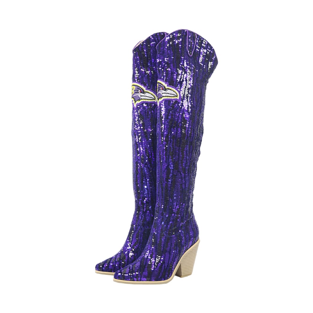  Baltimore Ravens FABGATING by Cuce Over-the-Knee Two-Tone Sequin Boots