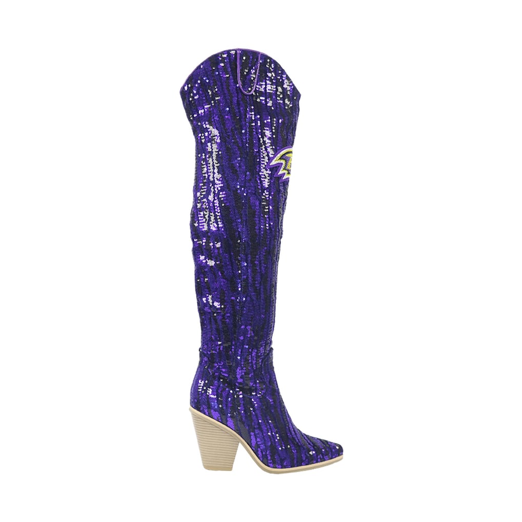  Baltimore Ravens FABGATING by Cuce Over-the-Knee Two-Tone Sequin Boots