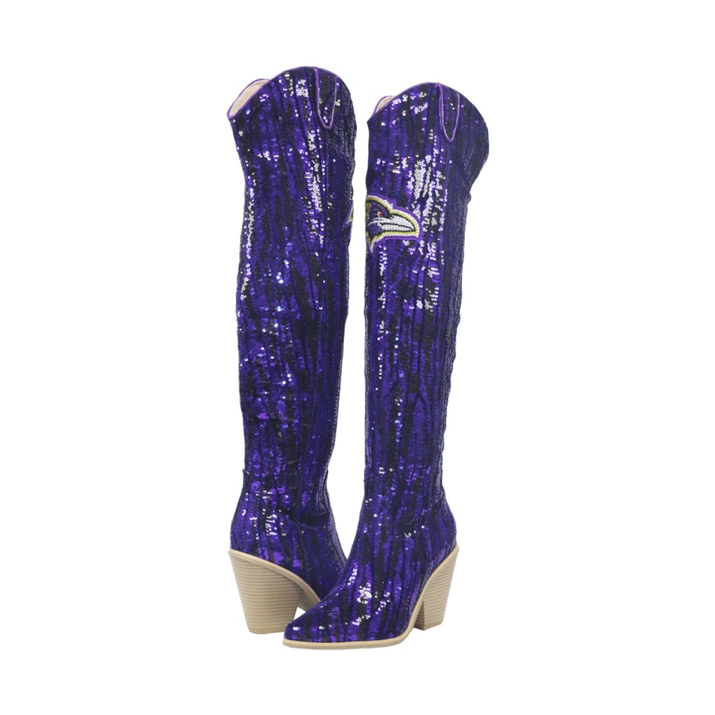  Baltimore Ravens FABGATING by Cuce Over-the-Knee Two-Tone Sequin Boots