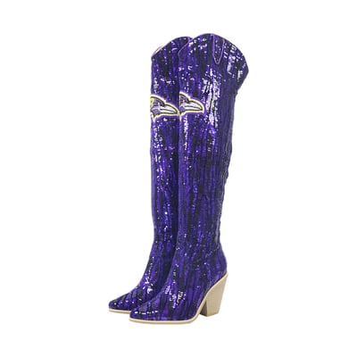  Baltimore Ravens FABGATING by Cuce Over-the-Knee Two-Tone Sequin Boots
