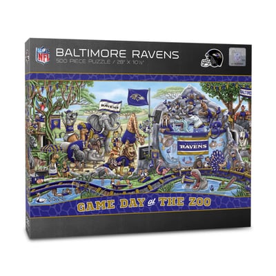 Baltimore Ravens Fanpoint 10.5" x 28" Game Day at the Zoo 500-Piece Puzzle
