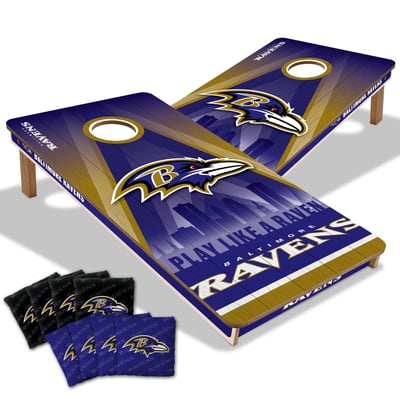Baltimore Ravens Fanpoint 2' x 4' City Scape Wood Cornhole Game with Bags