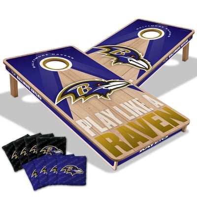 Baltimore Ravens Fanpoint 2' x 4' Slogan Series Cornhole Game with Bags