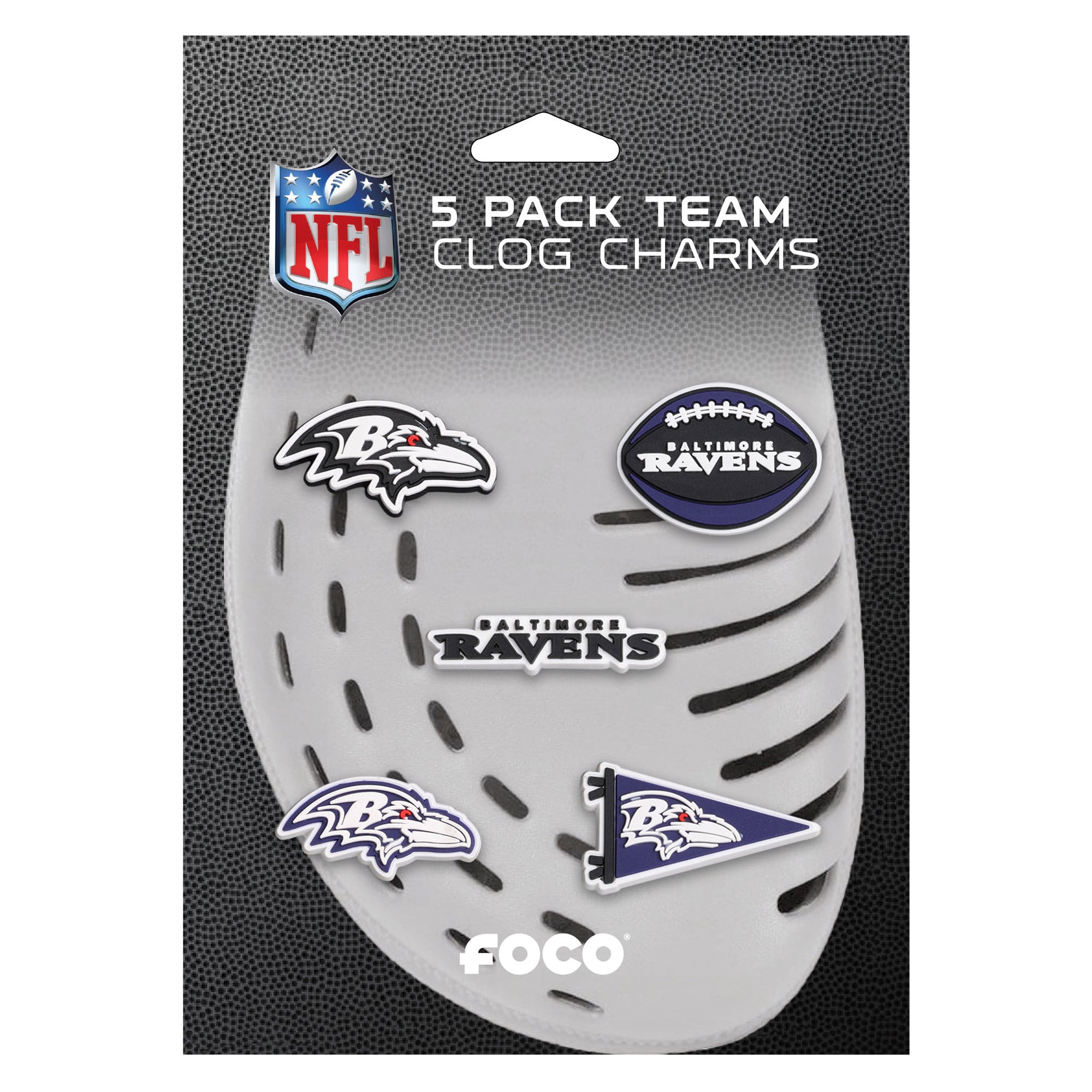 FOCO Baltimore Ravens Team Shoe Charms Five-Pack