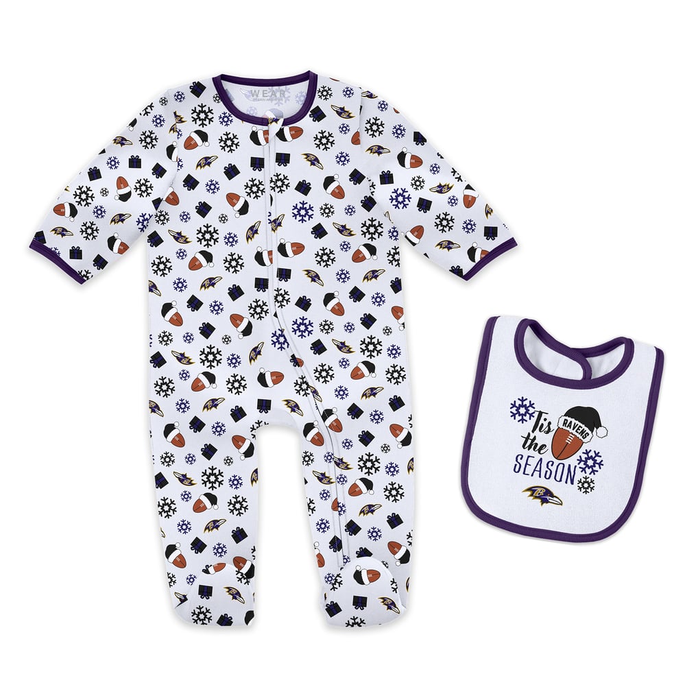 Baltimore Ravens WEAR by Erin Andrews Infant & Newborn Holiday Full-Zip Sleeper & Bib Set