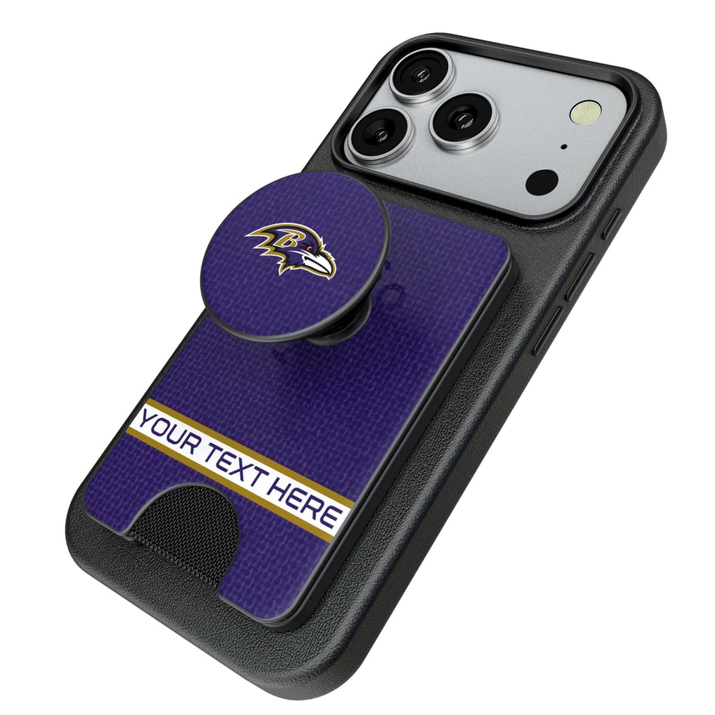 Baltimore Ravens Keyscaper Personalized Endzone Solid PopSockets Magnetic Wallet