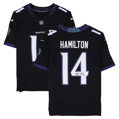 Kyle Hamilton Baltimore Ravens Autographed Fanatics Authentic Black Nike 2026 Alternate Vapor F.U.S.E. Limited Jersey