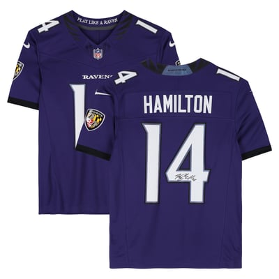 Kyle Hamilton Baltimore Ravens Autographed Fanatics Authentic Purple Nike 2026 Vapor F.U.S.E. Limited Jersey