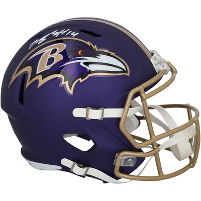 Kyle Hamilton Baltimore Ravens Autographed Fanatics Authentic Riddell 2026 Purple Alternate Speed Replica Helmet