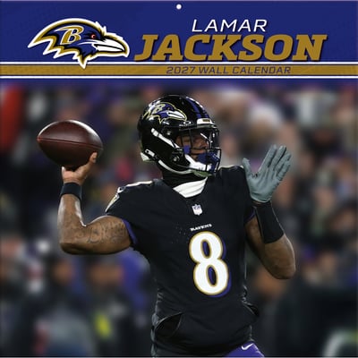 Lamar Jackson Baltimore Ravens 12" x 12" 2027 Player Wall Calendar