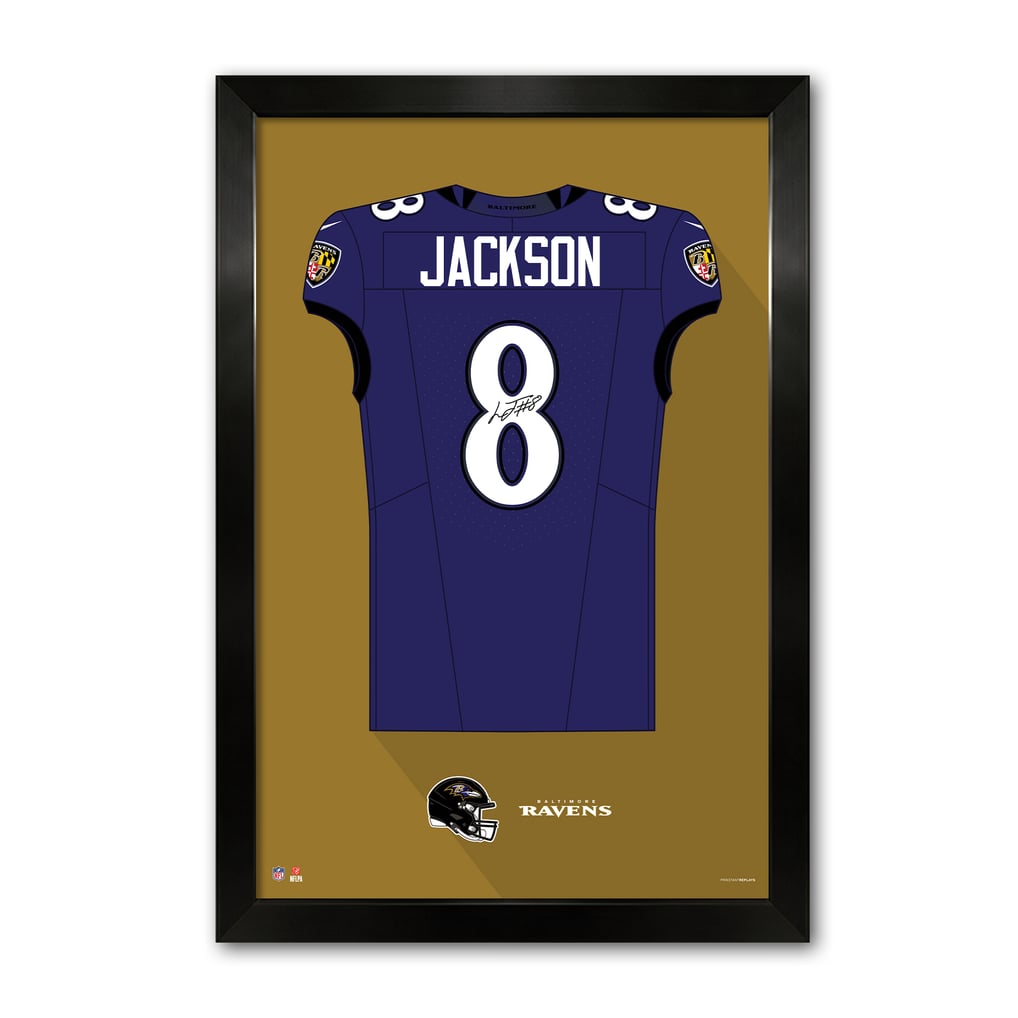 Lamar Jackson Baltimore Ravens 14" x 20" Framed Jersey Art Print