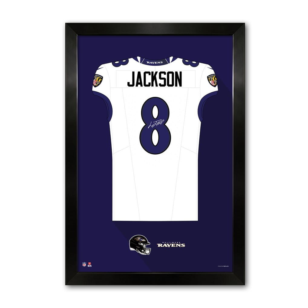 Lamar Jackson Baltimore Ravens 14" x 20" Framed Jersey Art Print