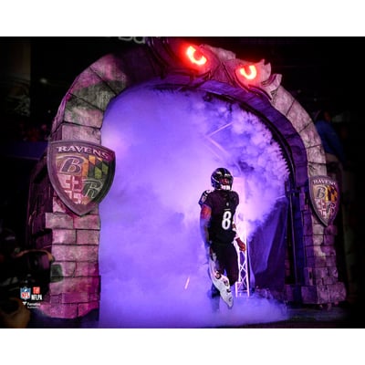 Lamar Jackson Baltimore Ravens Unsigned Fanatics Authentic Pre-Game Entrance Photograph