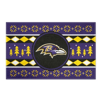 Baltimore Ravens Logo Brands 19" x 30" Holiday Sweater Starter Mat