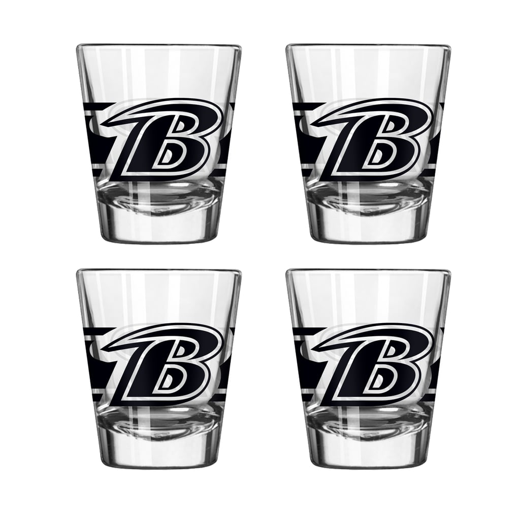 Baltimore Ravens Logo Brands Four-Piece Stripe Shot Glass Set