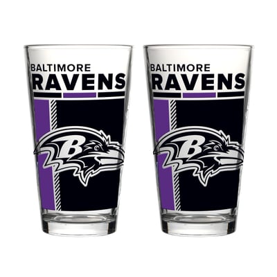 Baltimore Ravens Logo Brands Two-Piece 16oz. Pint Glass Set