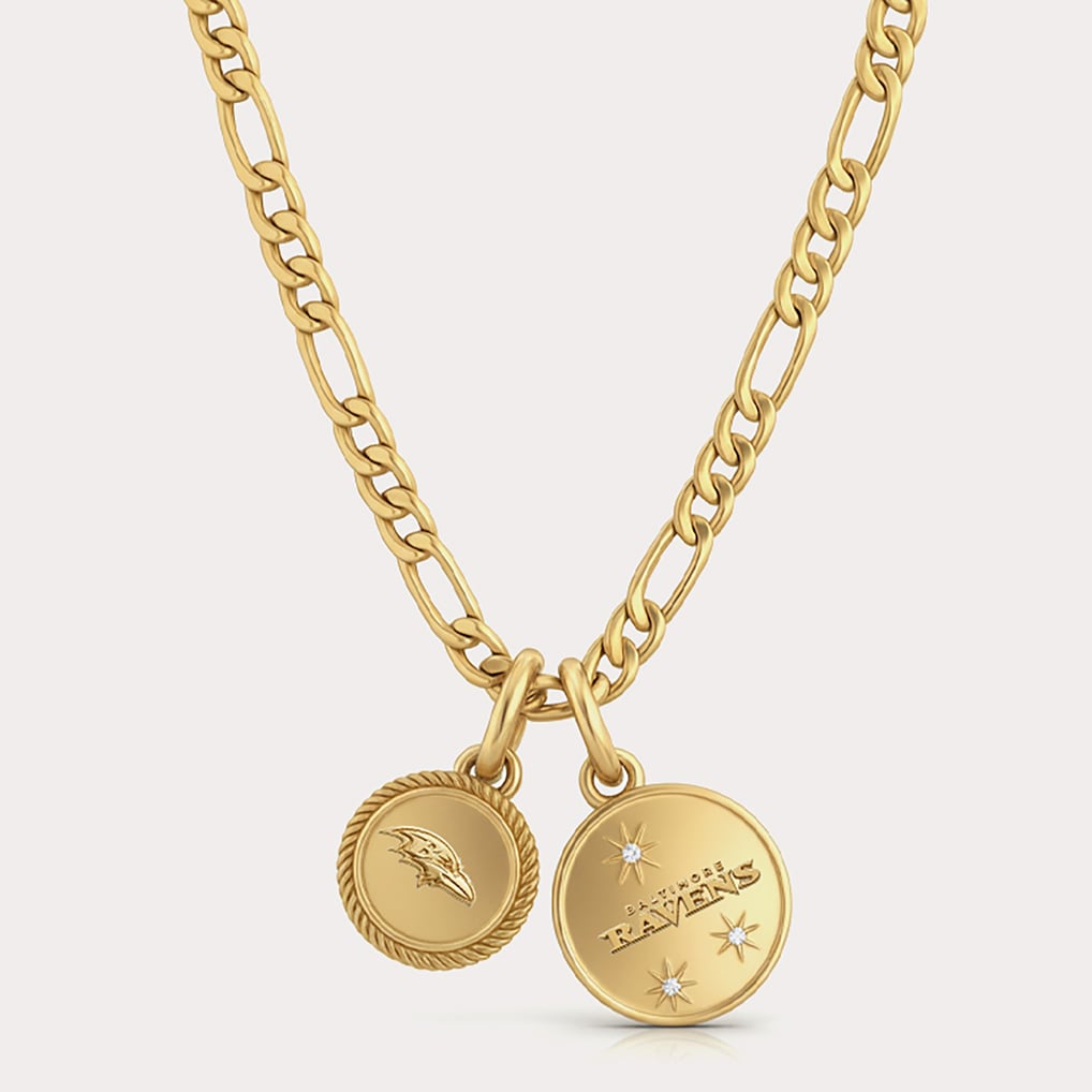 Baltimore Ravens LUV AJ Double Coin Logo Necklace
