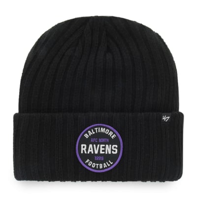  Baltimore Ravens '47 Ribbed Snowdrift Cuffed Knit Hat - Black