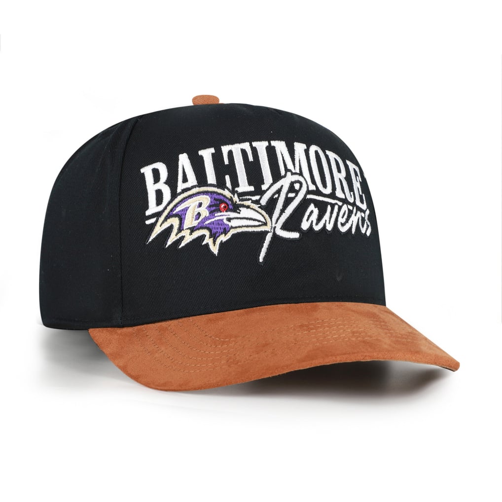 Baltimore Ravens '47 Scribe Line Hitch Adjustable Hat - Black/Brown