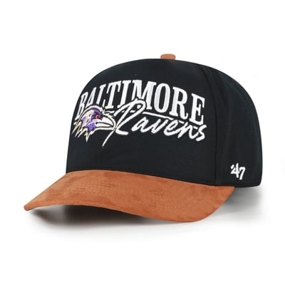Baltimore Ravens '47 Scribe Line Hitch Adjustable Hat - Black/Brown
