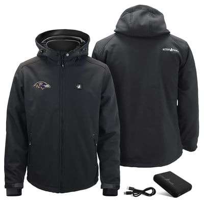 Baltimore Ravens ActionHeat 5V Softshell Heated Jacket - Black