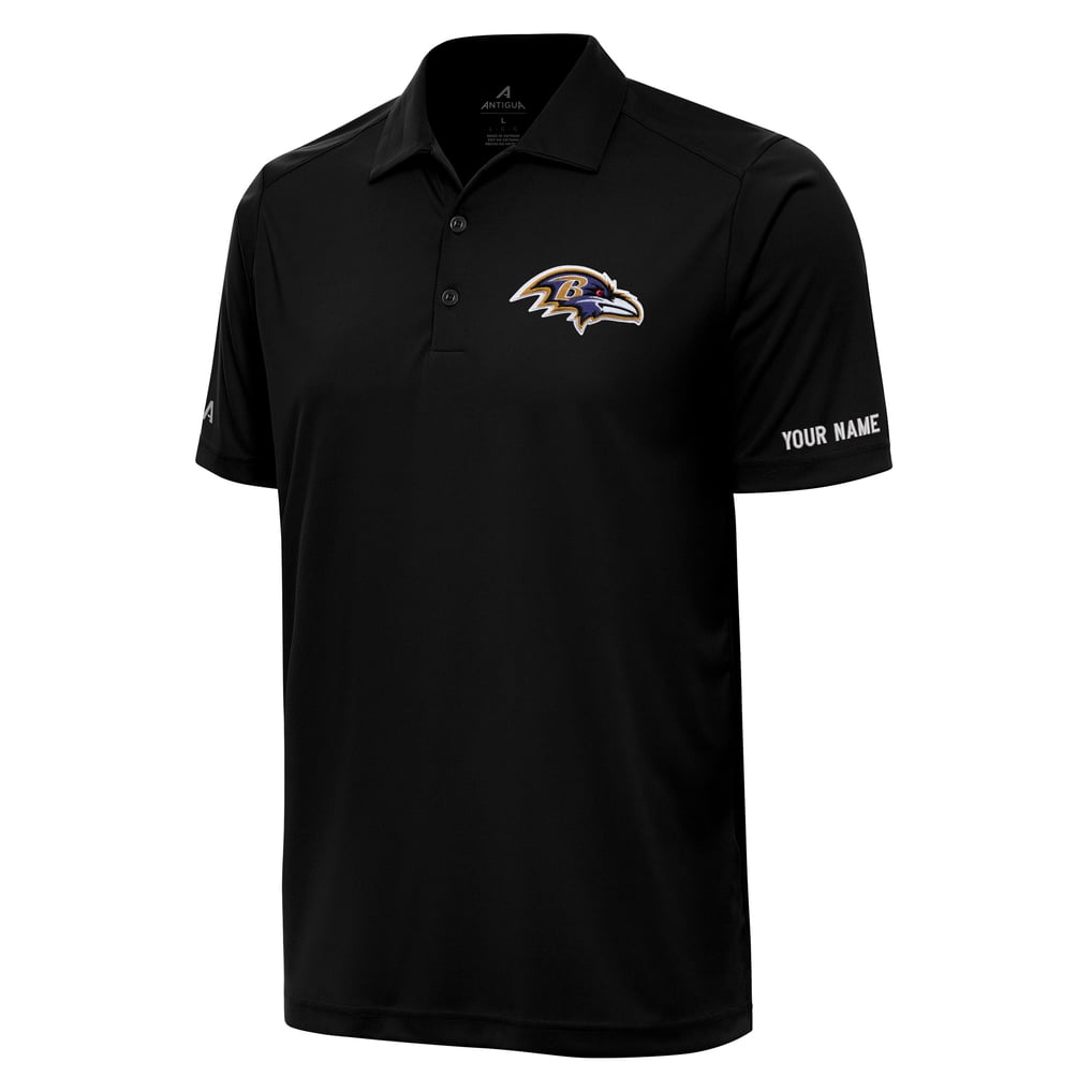 Baltimore Ravens Antigua  Personalized Tribute Polo - Black