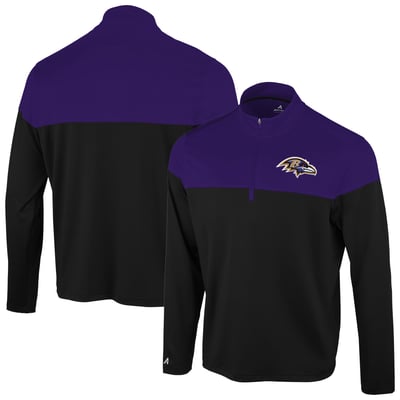 Baltimore Ravens Antigua Hinder Quarter-Zip Pullover - Black/Purple